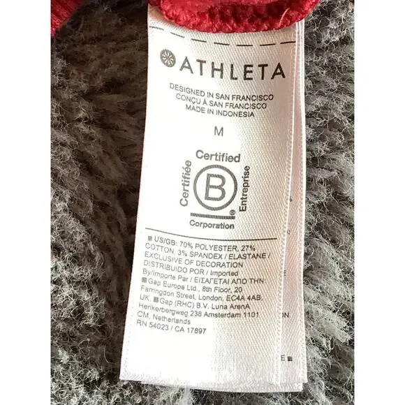 Athleta Women's Clover Berry Cozy Karma Hooded Sweatshirt Maroon Size Medium - Picture 10 of 11